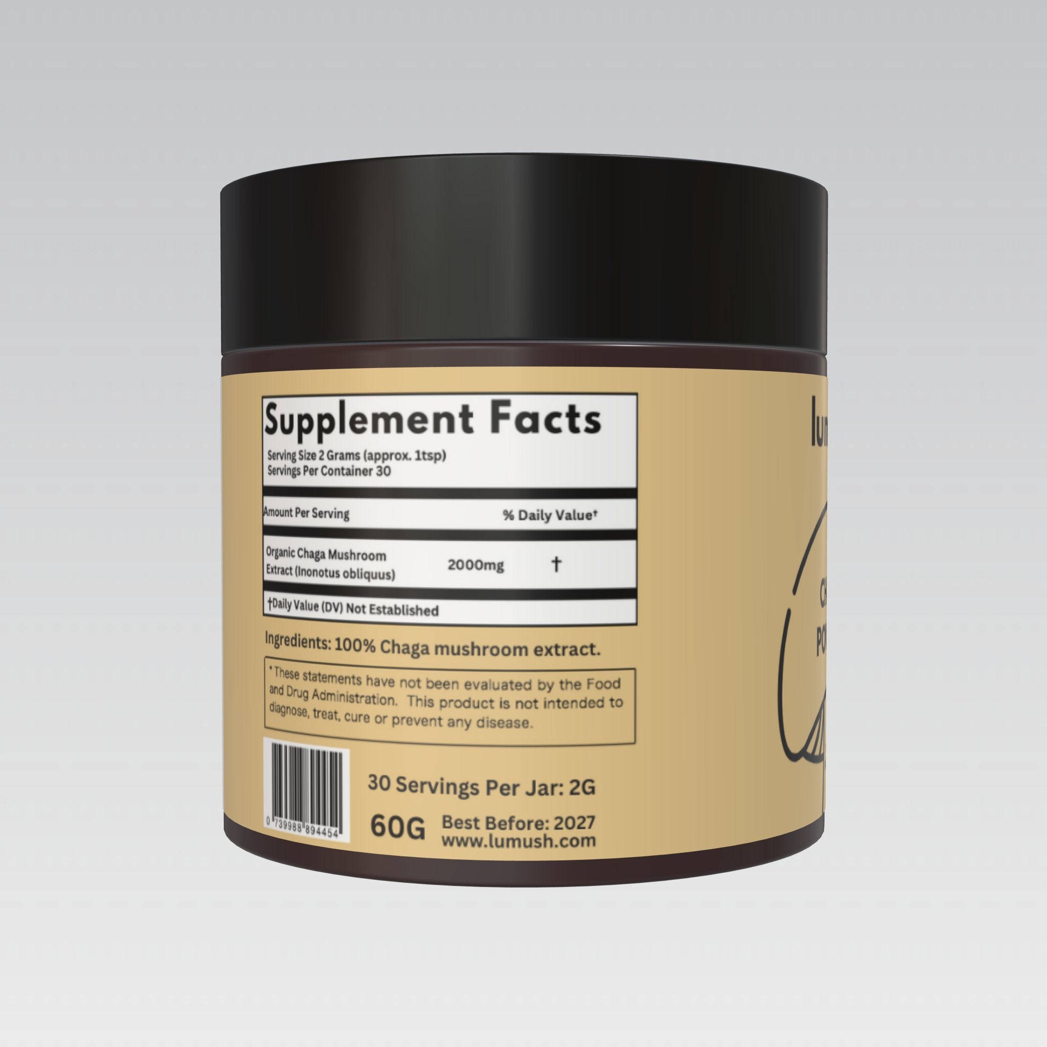 Lumush Chaga Mushroom Powder (60g) - honeybankuae